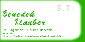 benedek klauber business card